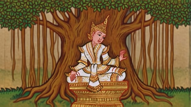 Buddha under a banyan tree